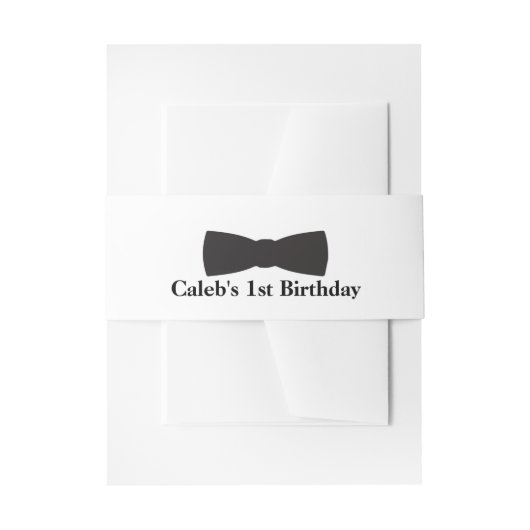 ブラック&ホワイトボウタイタキシドボーイズパーティー 招待状ベリーバンド (正面例)