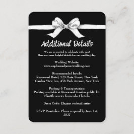 ブラック&ホワイトボウ | エレガントな結婚式 | モノクロ エンクロージャーカード