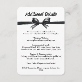 ブラック&ホワイトボウ | エレガントな結婚式 | モノクロ エンクロージャーカード