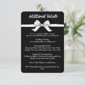 ブラック&ホワイトボウ | エレガントな結婚式 | モノクロ エンクロージャーカード (スタンド正面)