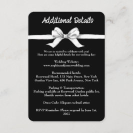 ブラック&ホワイトボウ | エレガントな結婚式 | モノクロ エンクロージャーカード