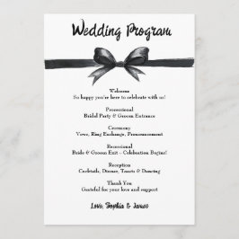 ブラック&ホワイトボウ | エレガントな結婚式 | モノクロ プログラム