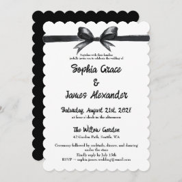ブラック&ホワイトボウ | エレガントな結婚式 | モノクロ 招待状