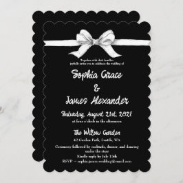 ブラック&ホワイトボウ | エレガントな結婚式 | モノクロ 招待状