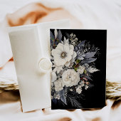 ブラック&ホワイトボホワイルドフラワーブライダルシャワー 招待状