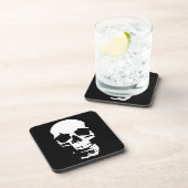 ブラック&ホワイトポップ・アートのアートスカルスタイリッシュカッコいい コースター (右側)
