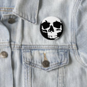 ブラック&ホワイトポップ・アートのアートスカルスタイリッシュカッコいい 缶バッジ (インサイチュ)