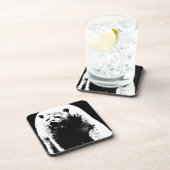 ブラック&ホワイトポップ・アートのアートポーラベア コースター (右側)