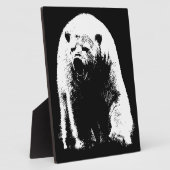 ブラック&ホワイトポップ・アートのアートポーラベア フォトプラーク (側面)