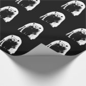 ブラック&ホワイトポップ・アートのアートポーラベア ラッピングペーパー (角)
