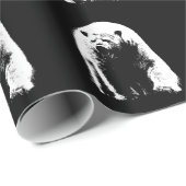 ブラック&ホワイトポップ・アートのアートポーラベア ラッピングペーパー (ロールコーナー)