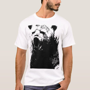 ブラック&ホワイトポップ・アートのアートポーラベア Tシャツ