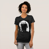 ブラック&ホワイトポップ・アートのアートポーラベア Tシャツ (正面フル)