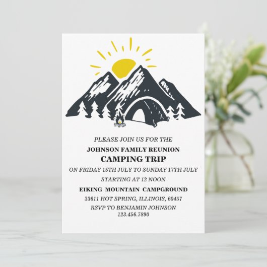 ブラック&ホワイトマウンテンテントキャンピングファミリー懇親会 招待状 (スタンド正面)