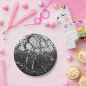 ブラック&ホワイトマーブルグモダンラムトレンディーパーティー ペーパープレート (パーティー)