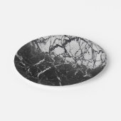 ブラック&ホワイトマーブルグモダンラムトレンディーパーティー ペーパープレート (アングル)