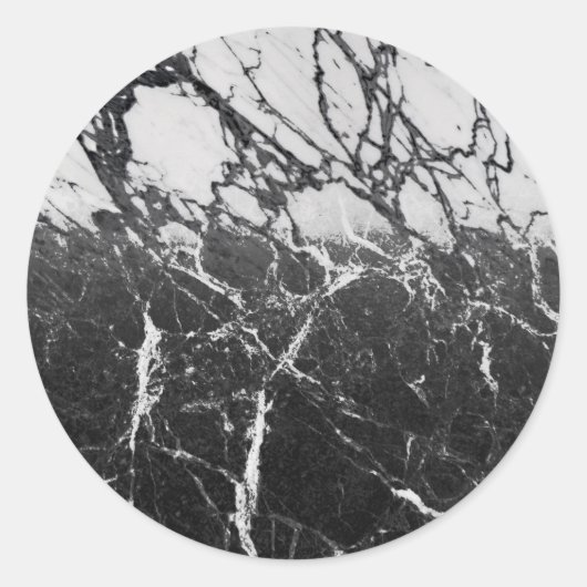 ブラック&ホワイトマーブルグモダンラムトレンディーパーティー ラウンドシール (正面)