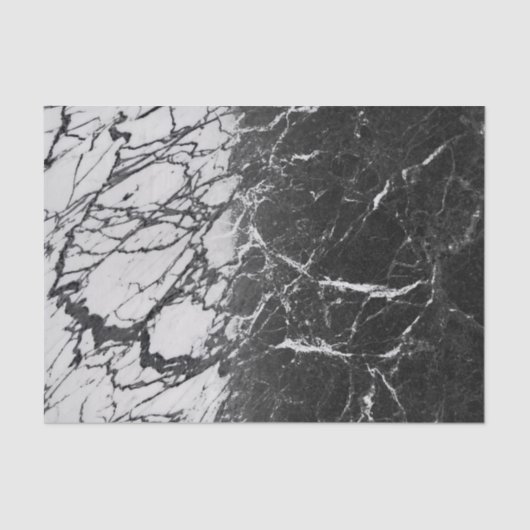 ブラック&ホワイトマーブルグモダンラムトレンディーパーティー 薄葉紙 (正面)