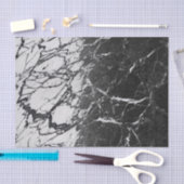 ブラック&ホワイトマーブルグモダンラムトレンディーパーティー 薄葉紙 (クラフト)