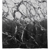 ブラック&ホワイトマーブルグモダンラムトレンディー シャワーカーテン (正面)