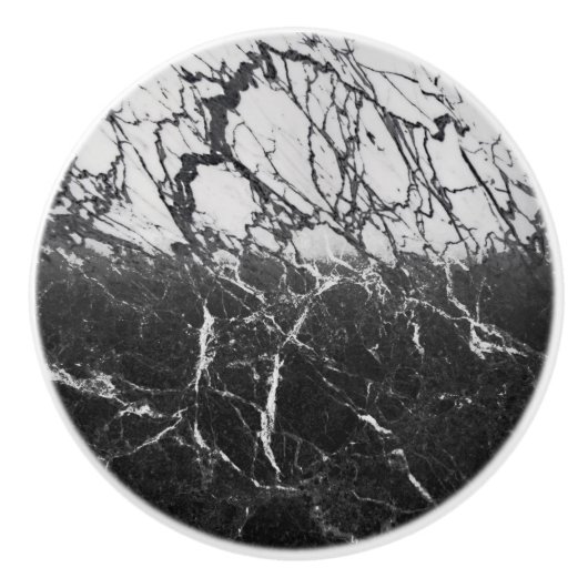 ブラック&ホワイトマーブルグモダンラムトレンディー セラミックノブ (正面)