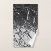 ブラック&ホワイトマーブルグモダンラムトレンディー バスタオルセット (ハンドタオル)