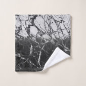 ブラック&ホワイトマーブルグモダンラムトレンディー バスタオルセット (ウォッシュタオル)