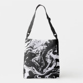 ブラック&ホワイトマーブルスタイルクロス体バッグ クロスボディバッグ (裏面)