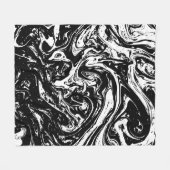 ブラック&ホワイトマーブルスタイルフリースブランケット フリースブランケット (正面(横))