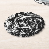 ブラック&ホワイトマーブルスタイル紙コースター ペーパーコースター (アングル)