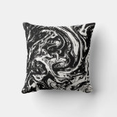 ブラック&ホワイトマーブルスタイル装飾用クッション クッション (裏面)