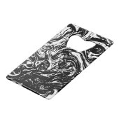 ブラック&ホワイトマーブルスタイル クレジットカード栓抜き (正面アングル)