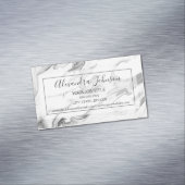 ブラック&ホワイトマーブルストーンプロフェッショナル モダン マグネット名刺 (インサイチュ)