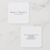 ブラック&ホワイトミニマリストモダンプロフェッショナルシック スクエア名刺 (正面/裏面)