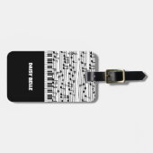 ブラック&ホワイトミュージカルノート荷物タグ ラゲッジタグ (正面横)