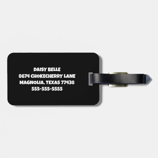 ブラック&ホワイトミュージカルノート荷物タグ ラゲッジタグ (裏面横)