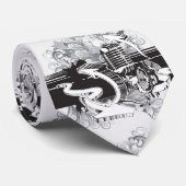 ブラック/ホワイトミュージックネクタイ ネクタイ (ロール)