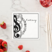 ブラック&ホワイトミュージック2ナプキンス スタンダードカクテルナプキン (インサイチュ)