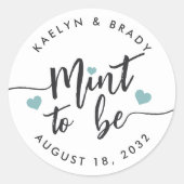 ブラック&ホワイトミントトゥ結婚式の引き出物 ラウンドシール (正面)