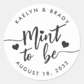 ブラック&ホワイトミントトゥ結婚式の引き出物 ラウンドシール (正面)
