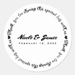ブラック&ホワイトモダンシックサンキュー結婚式の引き出物 ラウンドシール