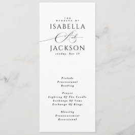 ブラック&ホワイトモダンシンプルシックエレガントな結婚式 プログラム