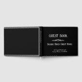 ブラック&ホワイトモダンバケーションまたはレンタルゲストブック ゲストブック (全面)