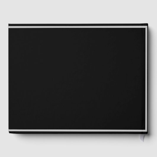 ブラック&ホワイトモダンバケーションまたはレンタルゲストブック ゲストブック (裏面)