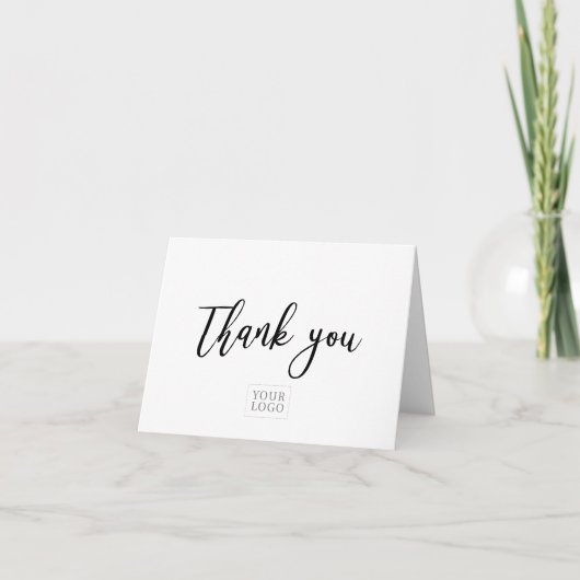 ブラック&ホワイトモダンビジネスThank you Note Card ノートカード (正面)