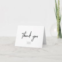 ブラック&ホワイトモダンビジネスThank you Note Card