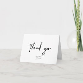 ブラック&ホワイトモダンビジネスThank you Note Card ノートカード
