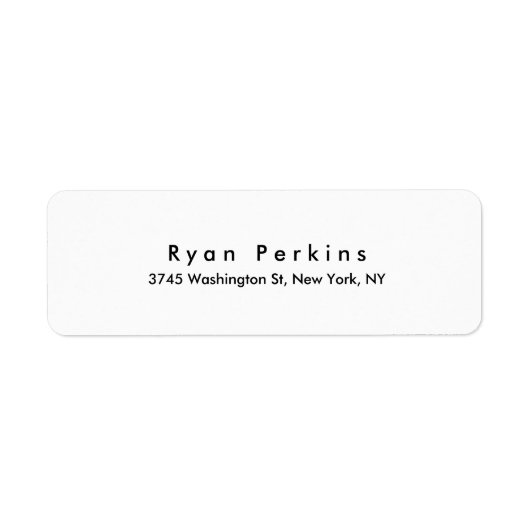 ブラック&ホワイトモダンプロフェッショナルパーソナル ラベル (正面)