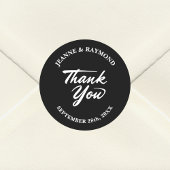 ブラック&ホワイトモダンミニマ結婚リスト ラウンドシール