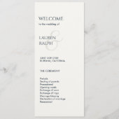 ブラック&ホワイトモノグラムウェルカム結婚式 プログラム (正面)